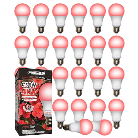 Miracle Led 4KK Pro-Pack Indoor Grow Light Bulb, 4000K Red Spec. Replace 150W Grow Bulbs, 24PK 801869